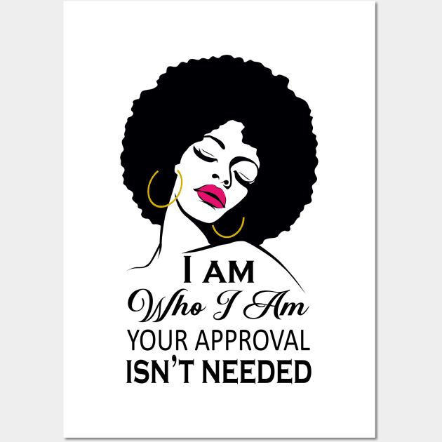 Black Queen Lady Curly Natural Afro African American Ladies Wall Art by Xonmau